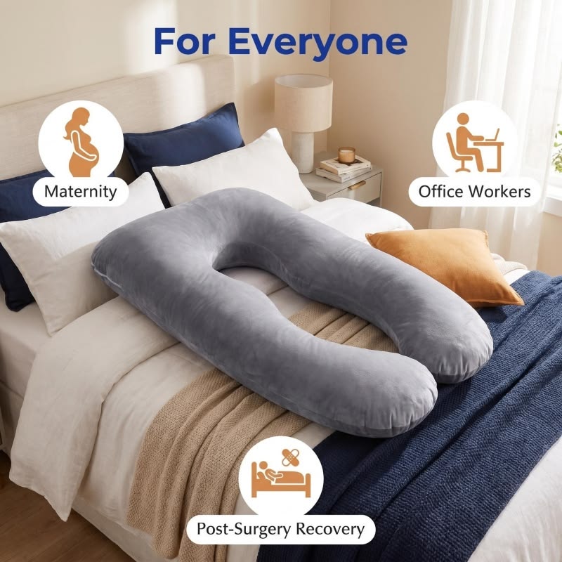 Premium U-Shaped Pregnancy Pillow for Better Sleep & Full Body Support