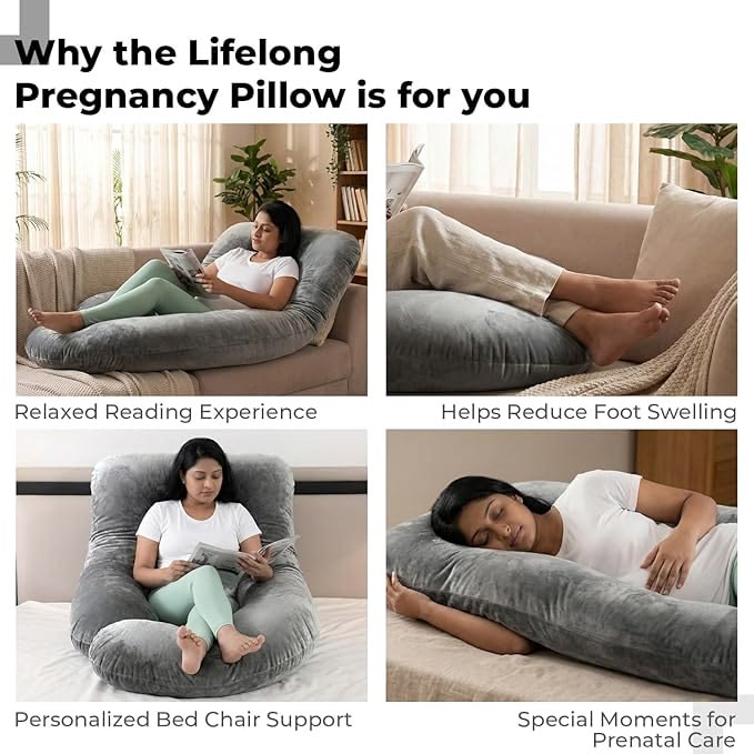 Premium U-Shaped Pregnancy Pillow for Better Sleep & Full Body Support