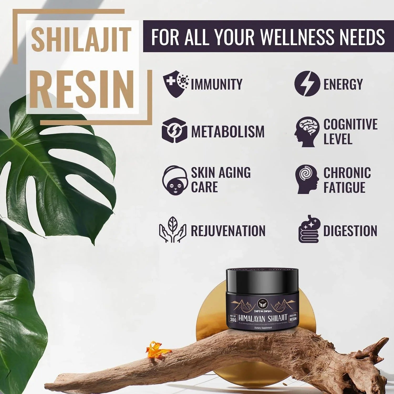 Pure Himalayan Shilajit, Soft Resin, Ortganic & High Nutritional Potency Fulvic Acid, Energy & Immune Support for Men & Women