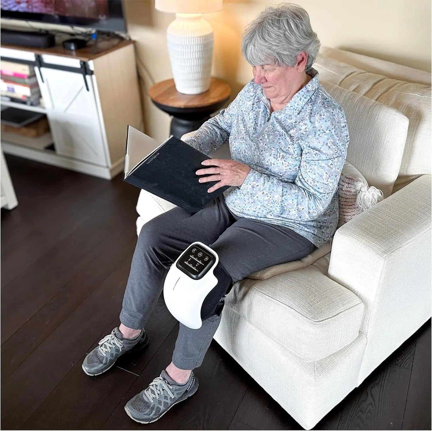 Smart Knee Massager with Infrared Heat, Vibration Therapy Wrap , Long Battery Life Durable for Joint Pain Relief
