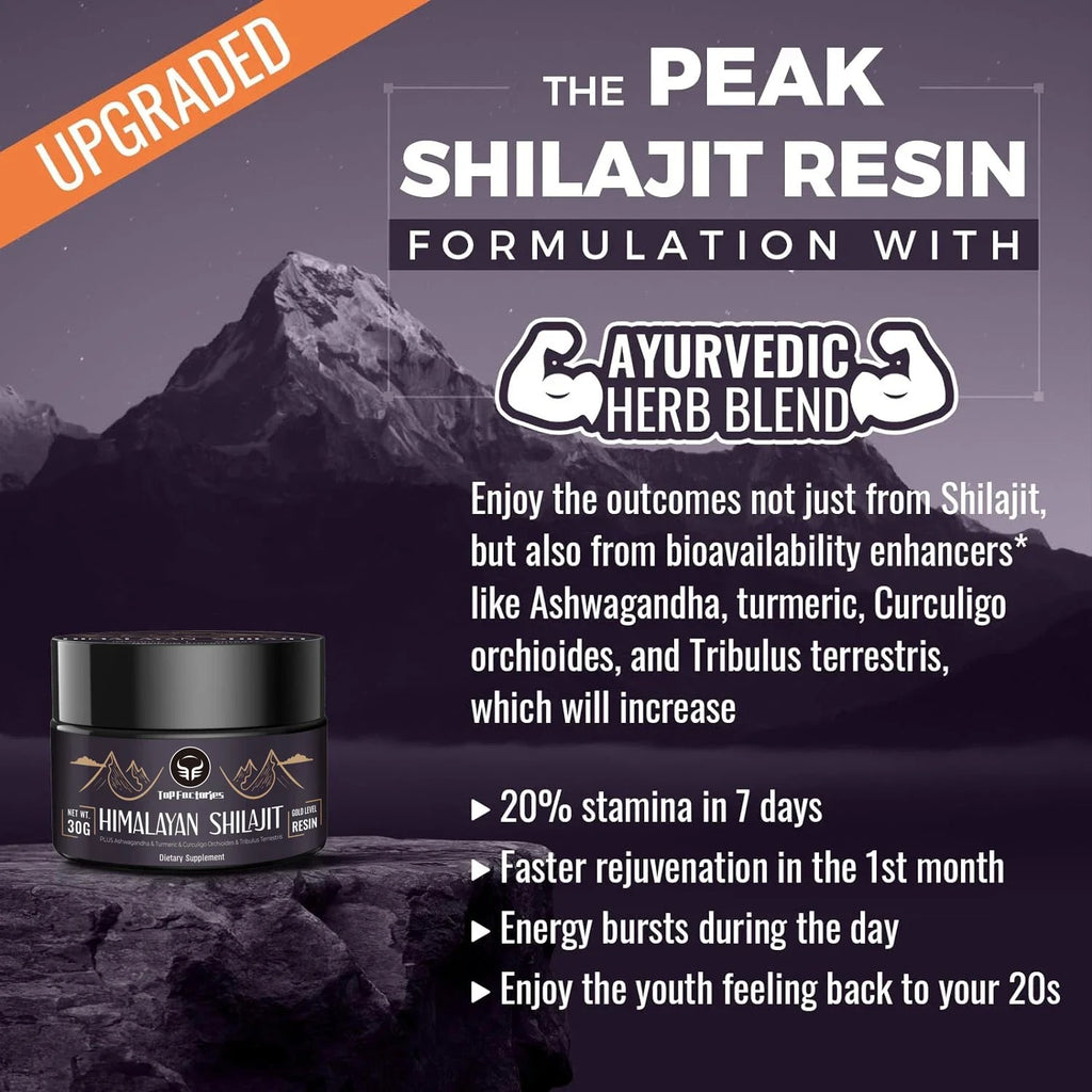 Pure Himalayan Shilajit, Soft Resin, Ortganic & High Nutritional Potency Fulvic Acid, Energy & Immune Support for Men & Women