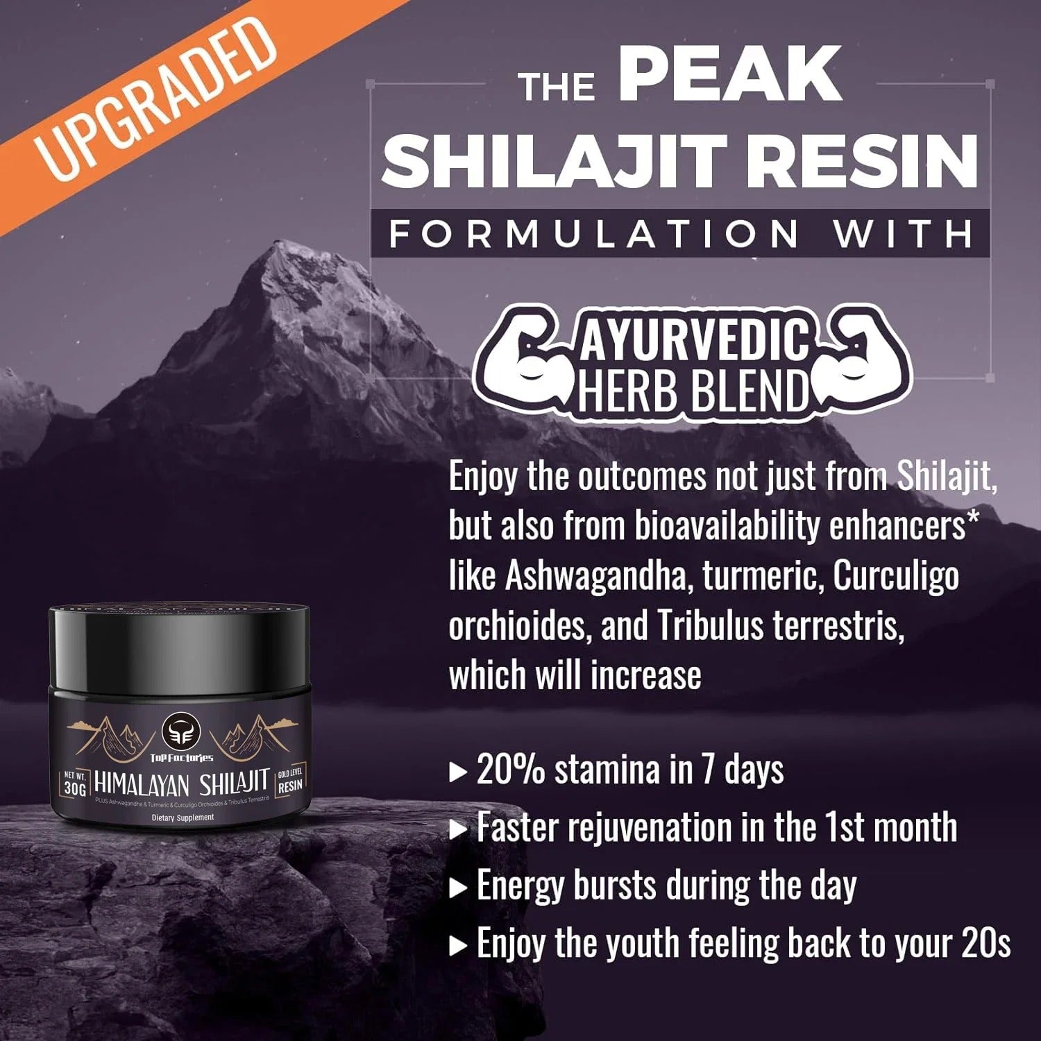 Pure Himalayan Shilajit, Soft Resin, Ortganic & High Nutritional Potency Fulvic Acid, Energy & Immune Support for Men & Women