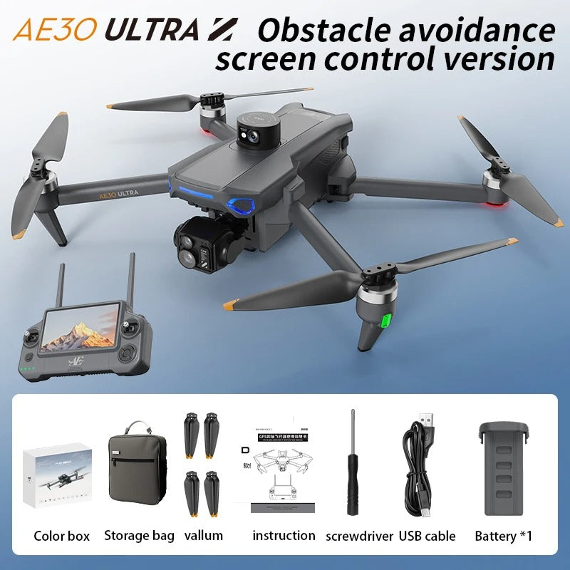 RC Drone + Obstacle Avoidance + HD Camera + Large Screen Remote