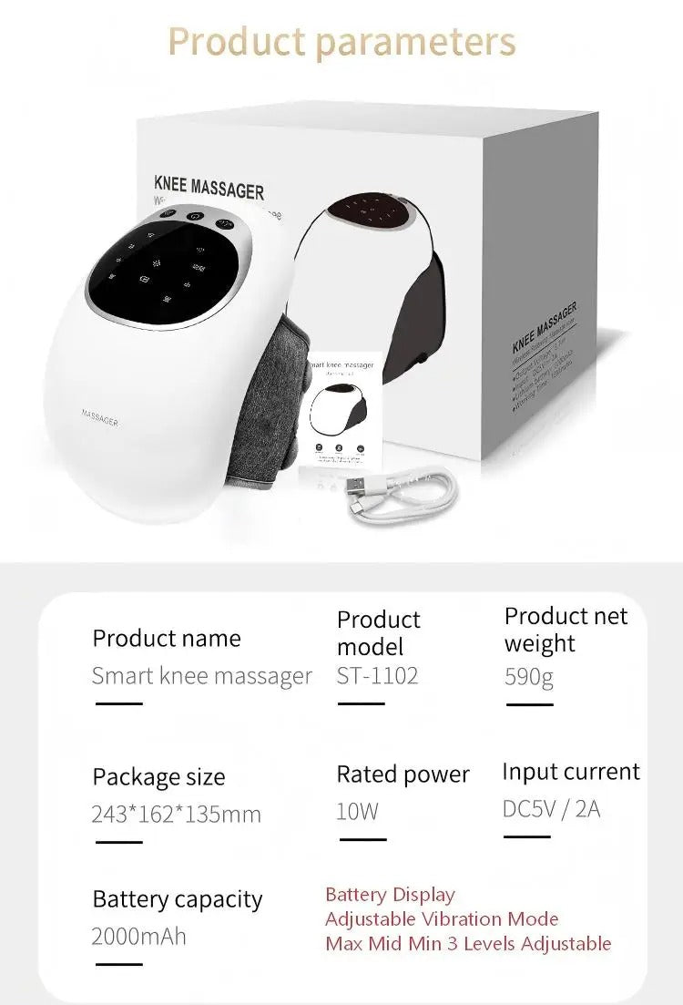 Smart Knee Massager with Infrared Heat, Vibration Therapy Wrap , Long Battery Life Durable for Joint Pain Relief